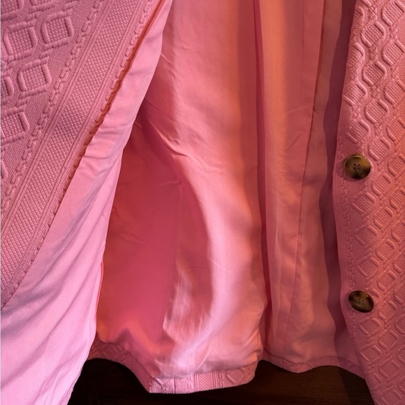 Mina Self Textured Vest Size Large Pink 2 Buttons - Picture 8 of 11